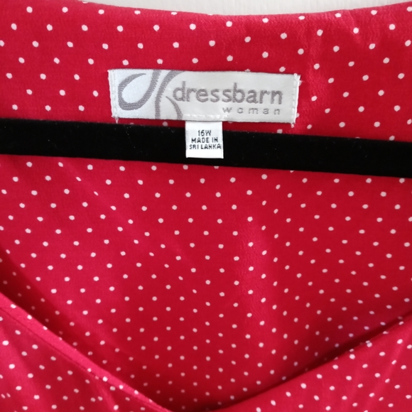 Red polka dot button down dress - Picture 2 of 6